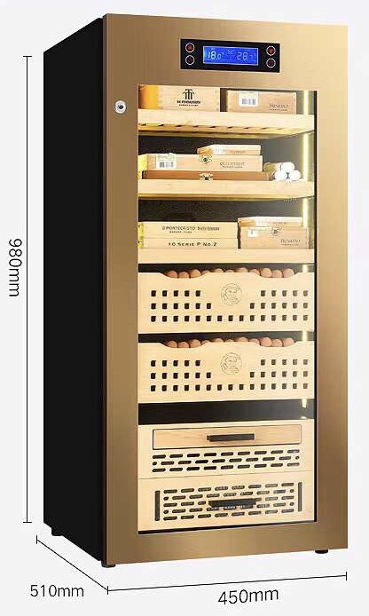 TỦ BẢO QUẢN RƯỢU CIGAR GOLDEN FIRE GF-334 GOLD