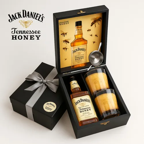 Kit Whisky Jack Daniel's Honey 375ml + 2 Copos + Dosador