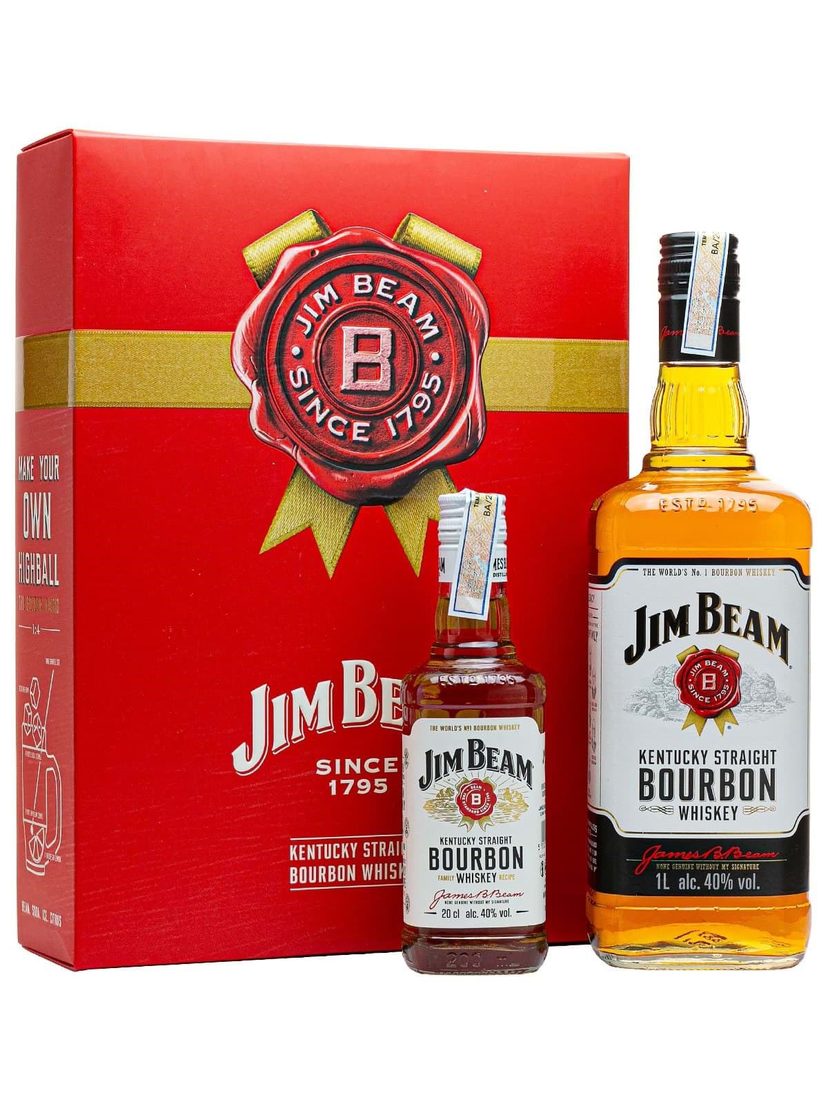 Jim Beam Bourbon 1 lít - Set hộp quà Tết Ất Tỵ năm 2025 - Sành Rượu
