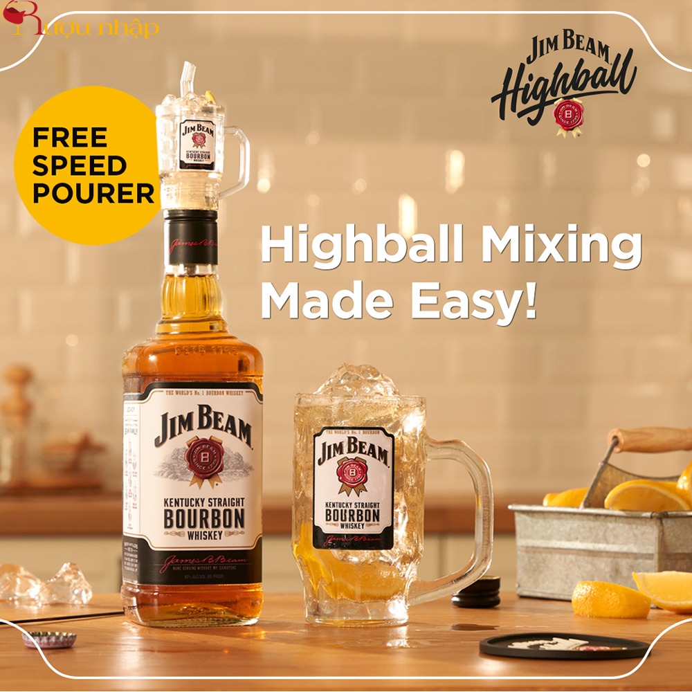 Rượu Jim Beam 1L Whiskey Bourbon Mỹ số 1 Giá Tốt Nhất