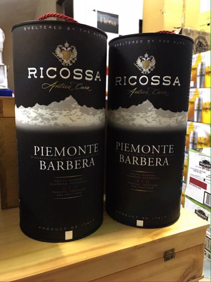Vang bịch Ricossa Piemonte Barbera 3L