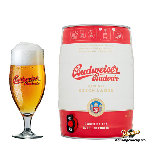 BIA TIỆP BUDWEISER BUDVAR 5% - BOM 5 LÍT