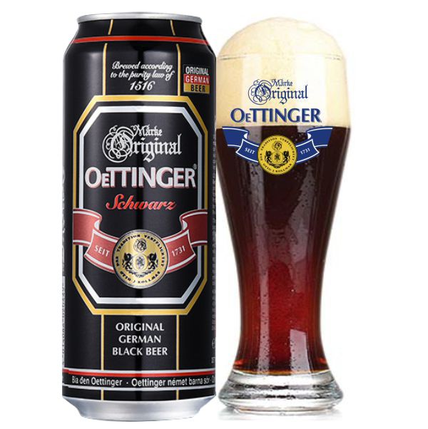 BIA ĐỨC OETTINGER ĐEN 4,9% - LON 500ML