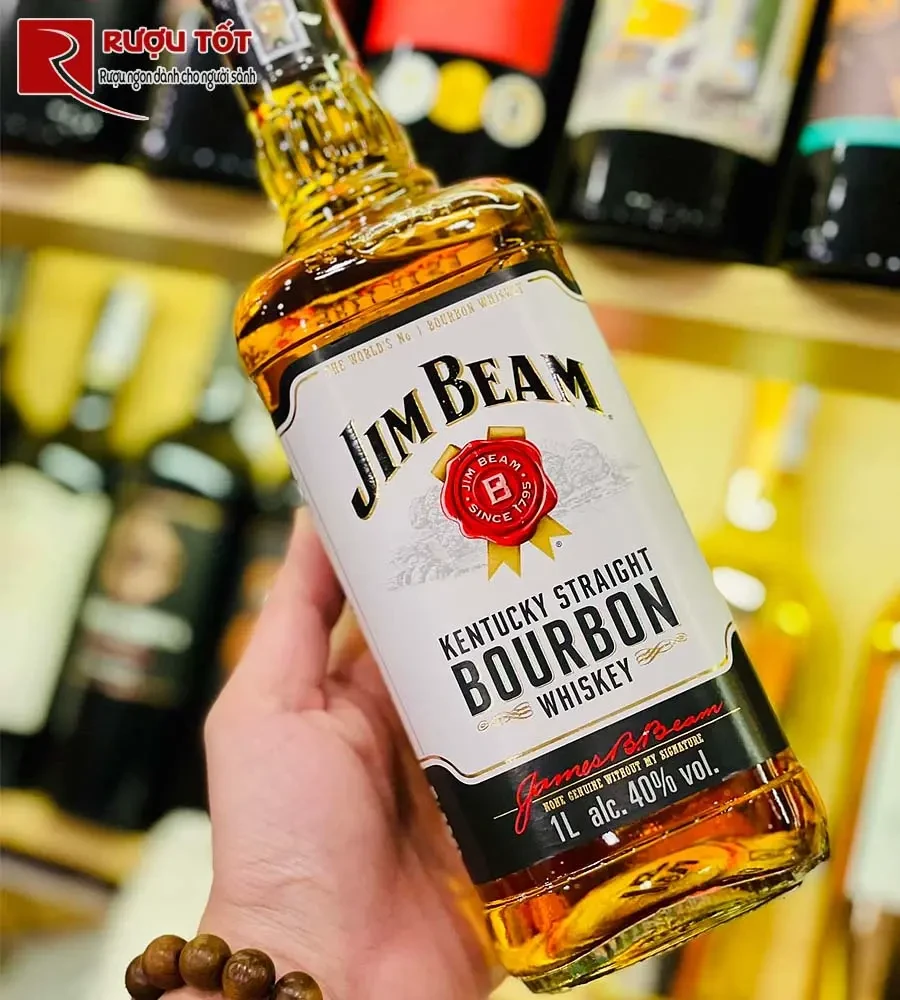 Rượu Jim Beam 1L White Label - Tinh Hoa Bourbon Mỹ Trong Chai Lớn