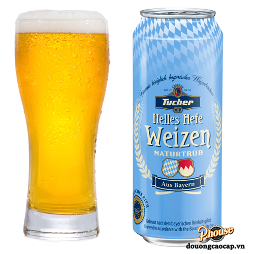 BIA ĐỨC TUCHER HELLES HEFE WEIZEN 5,2% - LON 500ML