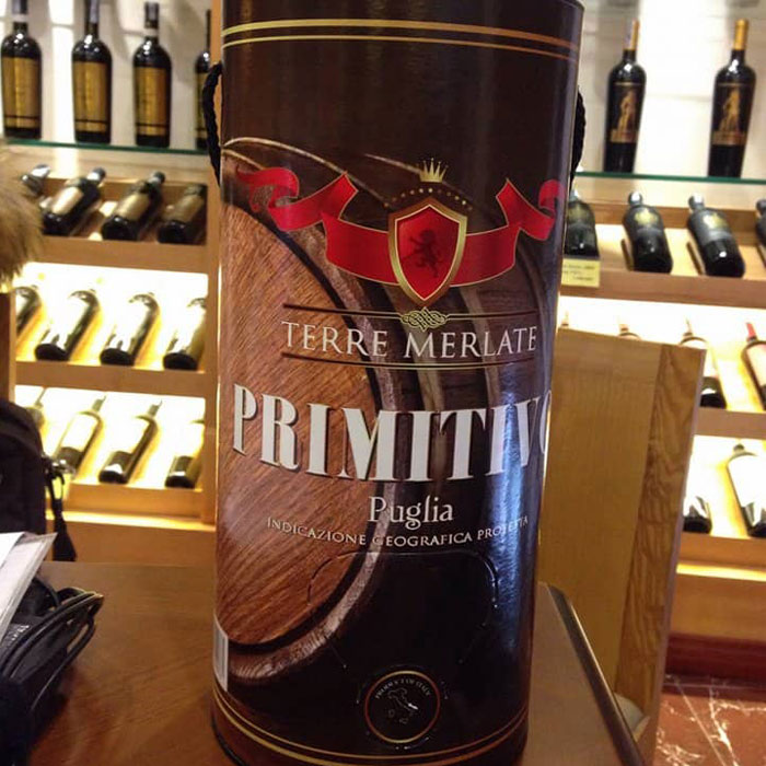 VANG BỊCH TERRE MERLATE PRIMITIVO 3 LÍT