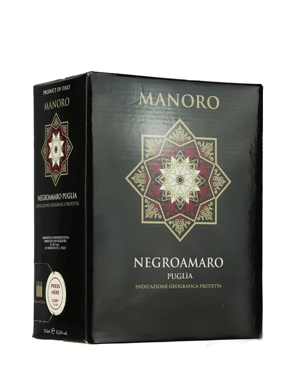 VANG BỊCH MANORO NEGROAMARO PUGLIA 3 LÍT