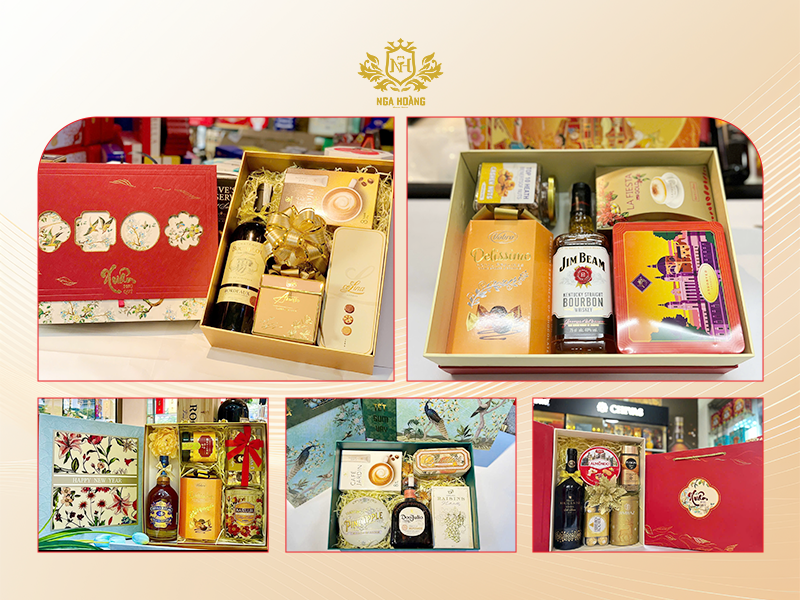 Hộp quà Tết 2026 kết hợp rượu cao cấp