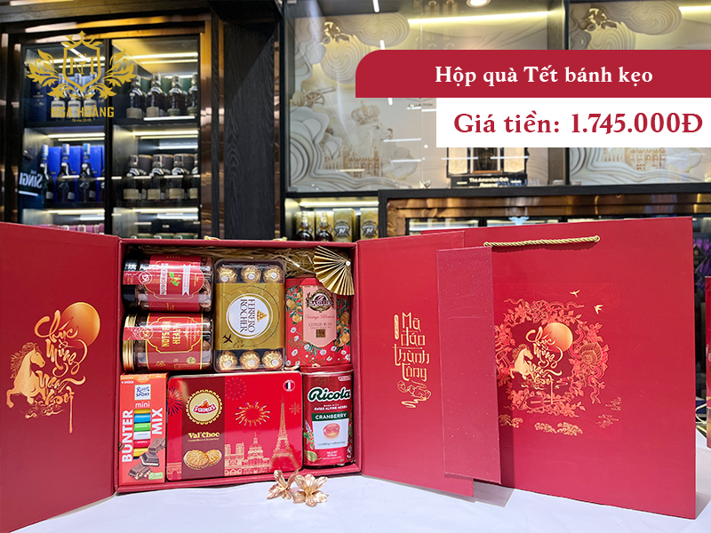 Hộp quà Tết bánh kẹo cao cấp - Không rượu nhưng vẫn sang