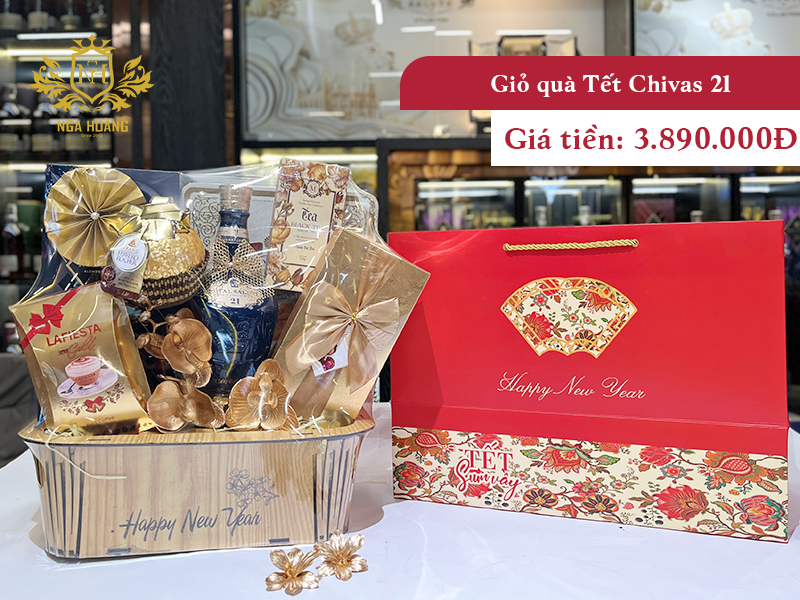 Giỏ quà Tết Chivas 21 - Set rượu biếu Tết đẳng cấp & vị thế
