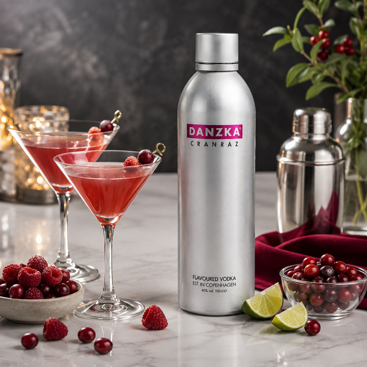 Rượu Vodka Danzka Cranraz 1000ml Chính Hãng | Vodka Nam Việt Quất & Mâm Xôi Đan Mạch Cao Cấp - Ảnh 4