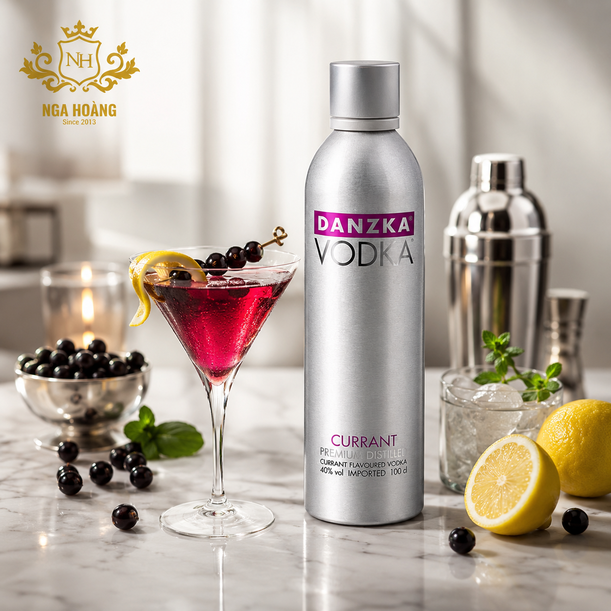 Rượu Vodka Danzka Currant 1000ml Chính Hãng | Vodka Lý Chua Đen Đan Mạch Cao Cấp - Ảnh 3